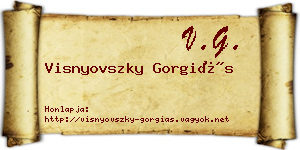 Visnyovszky Gorgiás névjegykártya